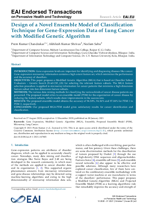(PDF) Design of a Novel Ensemble Model of Classification Technique for ...