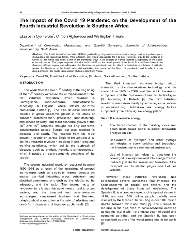 (PDF) The Impact of the Covid 19 Pandemic on the Development of the ...