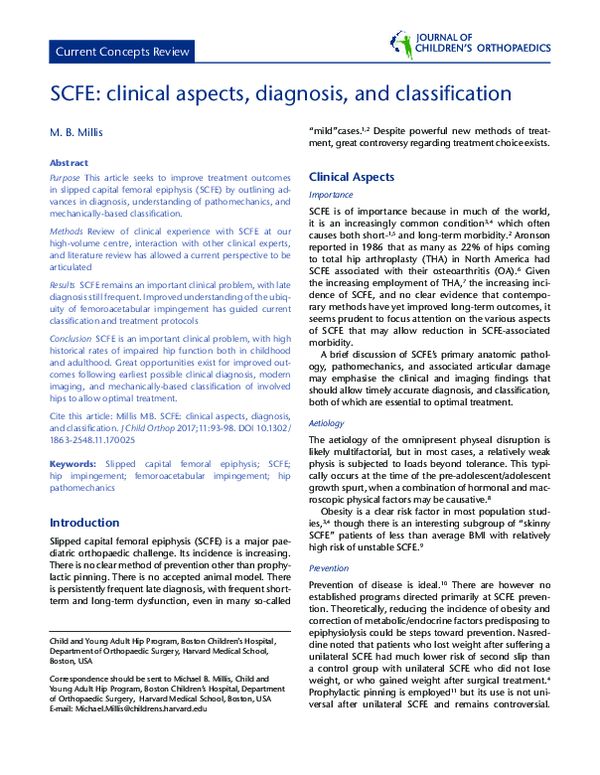 (PDF) SCFE: clinical aspects, diagnosis, and classification