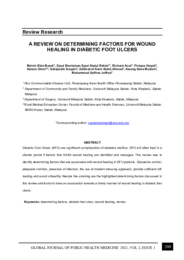 (PDF) A Review on Determining Factors for Wound Healing in Diabetic ...