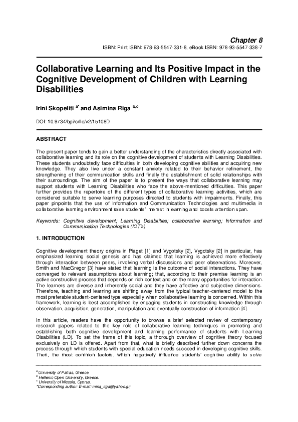 (PDF) Collaborative Learning and Its Positive Impact in the Cognitive ...