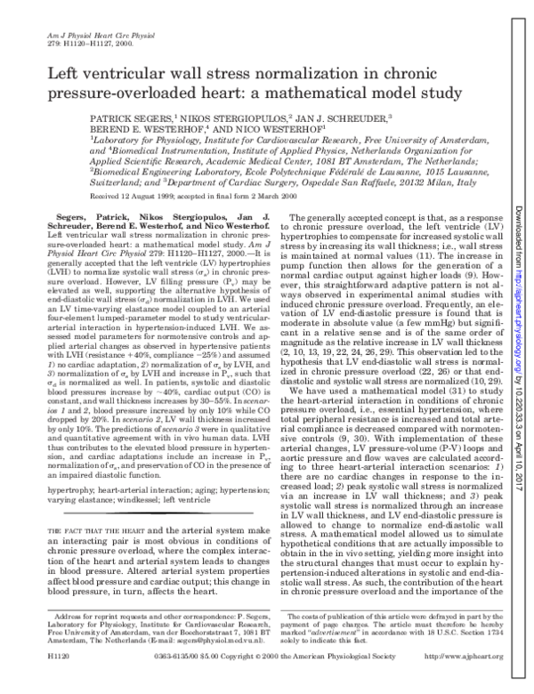 (PDF) Left ventricular wall stress normalization in chronic pressure ...