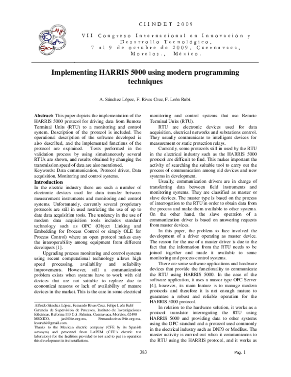 (PDF) Implementing HARRIS 5000 using modern programming techniques