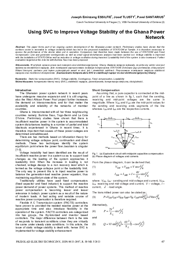 (PDF) Using SVC to Improve Voltage Stability of the Ghana Power Network