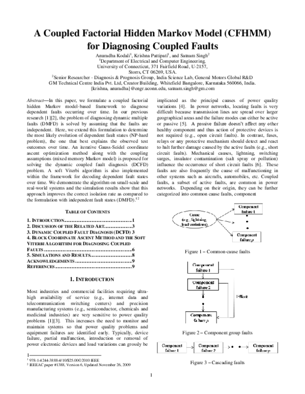 (PDF) A coupled factorial hidden Markov model (CFHMM) for diagnosing ...