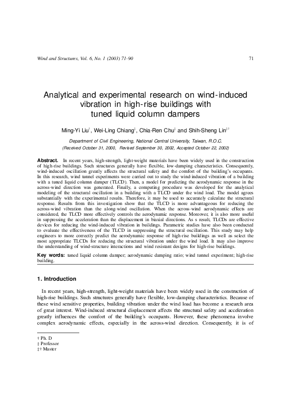 (PDF) Analytical and experimental research on wind-induced vibration in ...