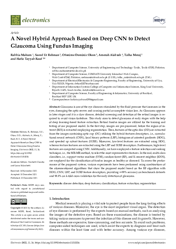 (PDF) A Novel Hybrid Approach Based on Deep CNN to Detect Glaucoma ...