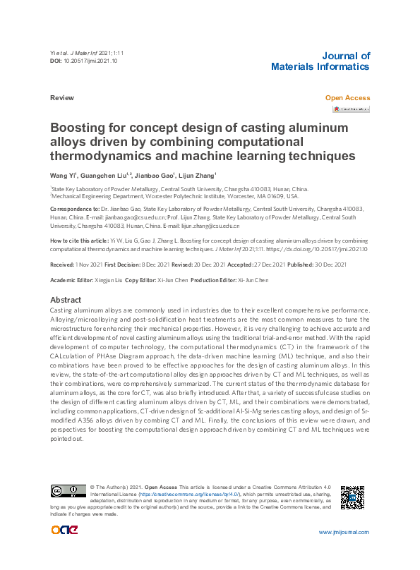 (PDF) Boosting for concept design of casting aluminum alloys driven by ...