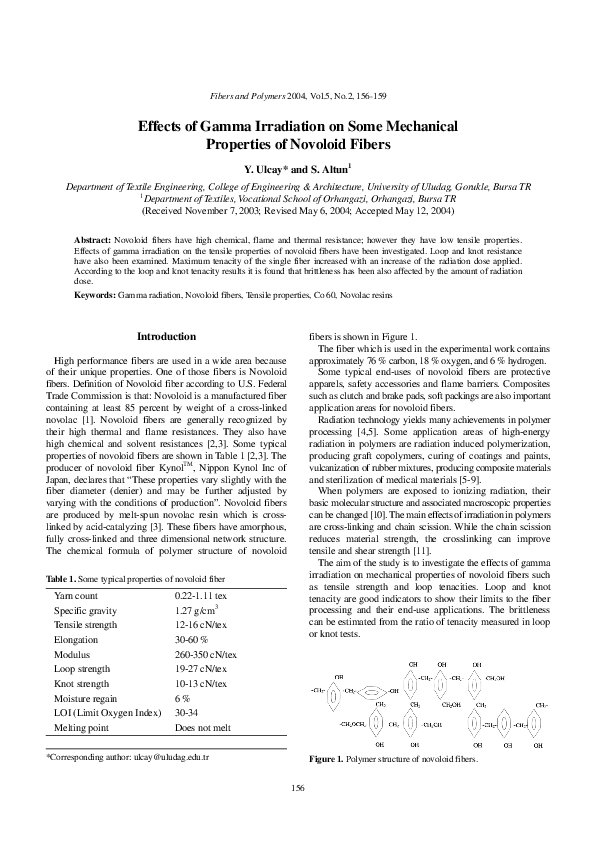 (PDF) Effects of gamma irradiation on some mechanical properties of ...