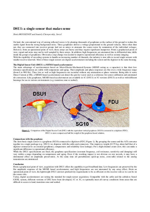 (PDF) DSU 1 : a single sensor that makes sense