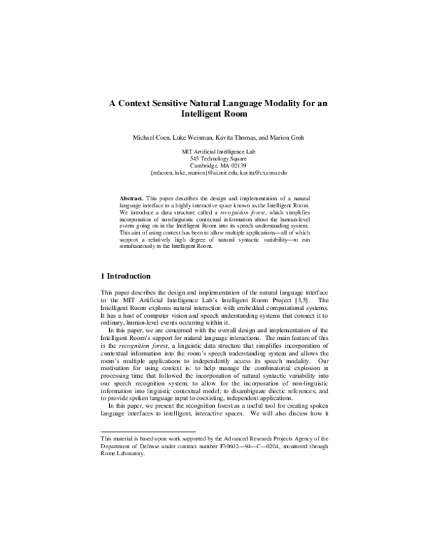 (PDF) A context sensitive natural language modality for the Intelligent ...