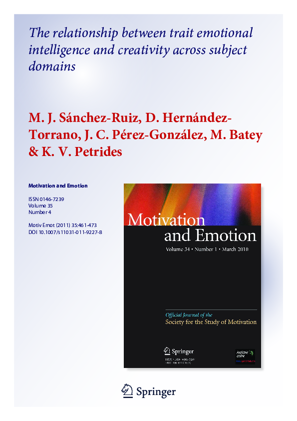 (PDF) The relationship between trait emotional intelligence and ...