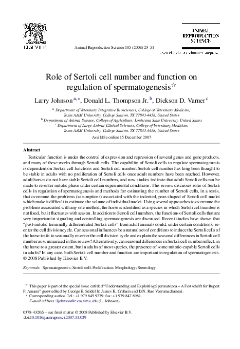 (PDF) Role of Sertoli cell number and function on regulation of ...
