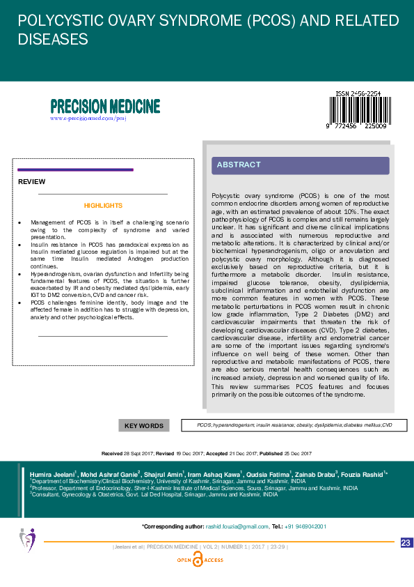 (PDF) Polycystic Ovary Syndrome ( Pcos ) and Related Diseases