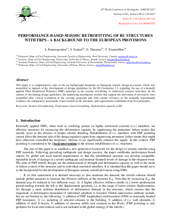 (PDF) Performance-Based Seismic Retrofitting of RC Structures with FRPs ...