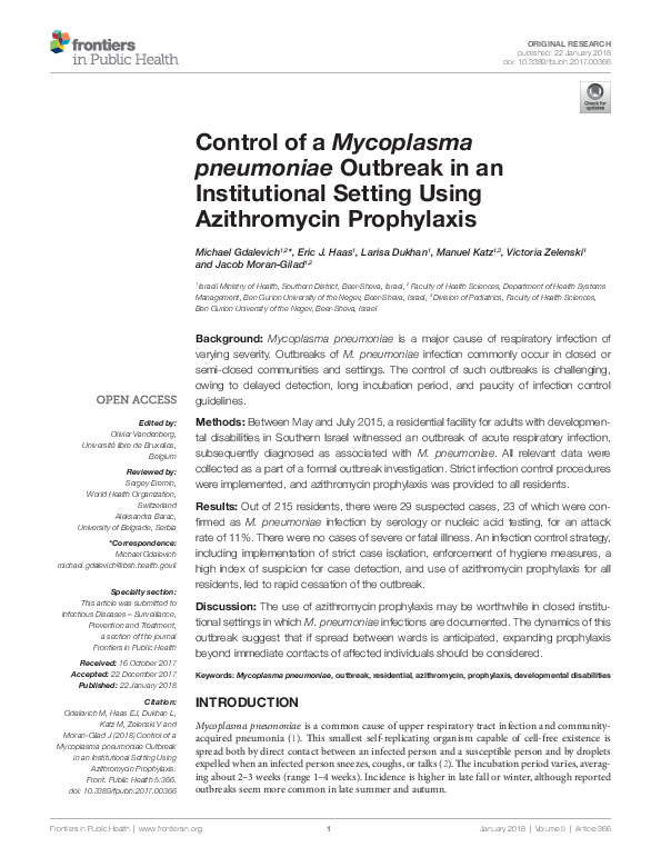 (PDF) {"__content__"=>"Control of a Outbreak in an Institutional ...
