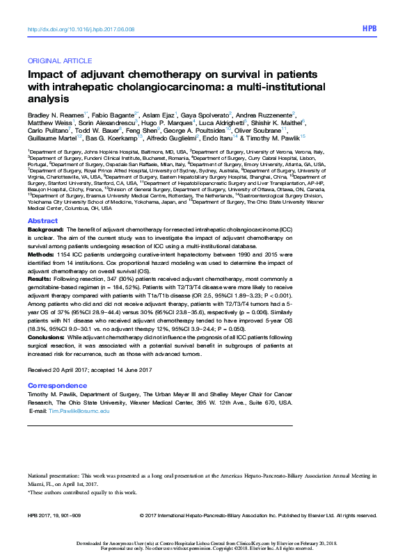 (PDF) Impact of adjuvant chemotherapy on survival in patients with ...
