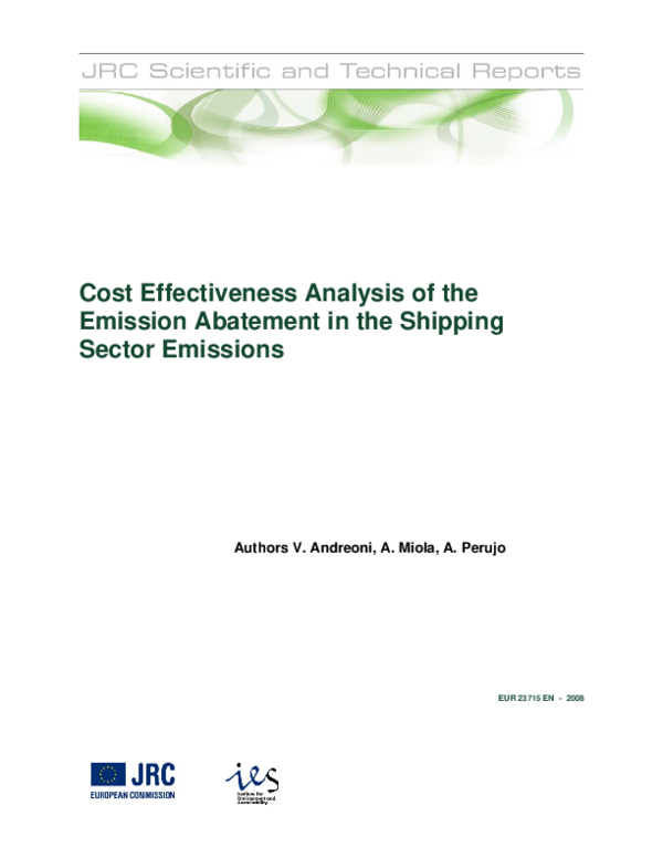 (PDF) Cost Effectiveness Analysis of the Emission Abatement in the