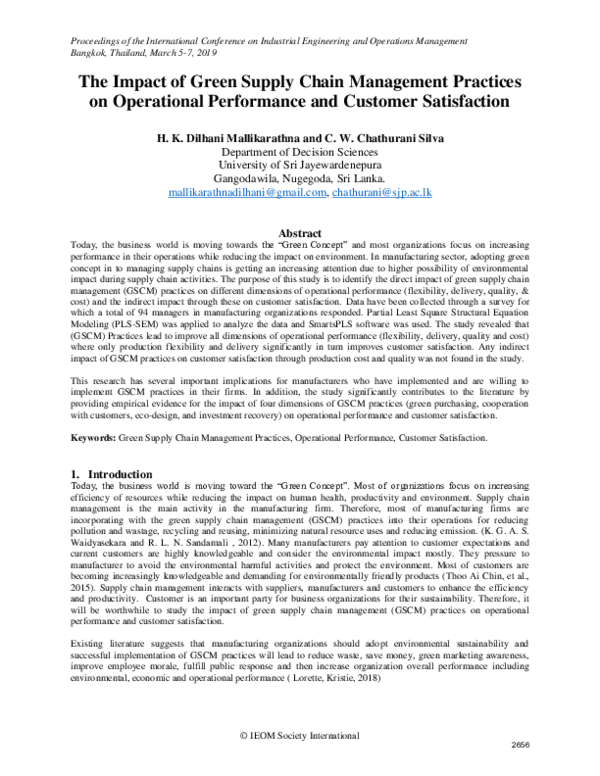 (PDF) The Impact of Green Supply Chain Management Practices on ...