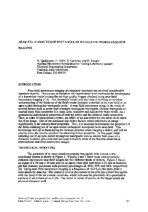 (PDF) Near-Field Analysis of Rectangular Waveguide Probes Used for Imaging