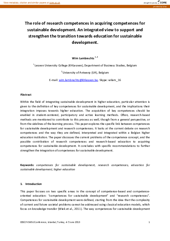 (PDF) The role of research competences in acquiring competences for ...
