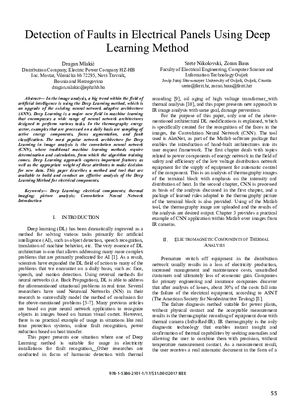 (PDF) Detection of faults in electrical panels using deep learning method