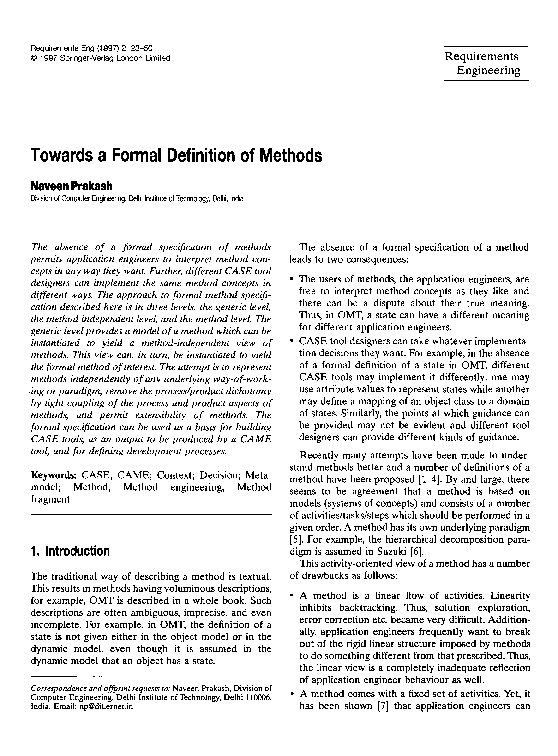 (PDF) Towards a formal definition of methods