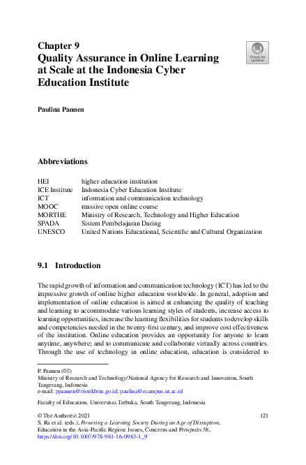 (PDF) Quality Assurance in Online Learning at Scale at the Indonesia ...