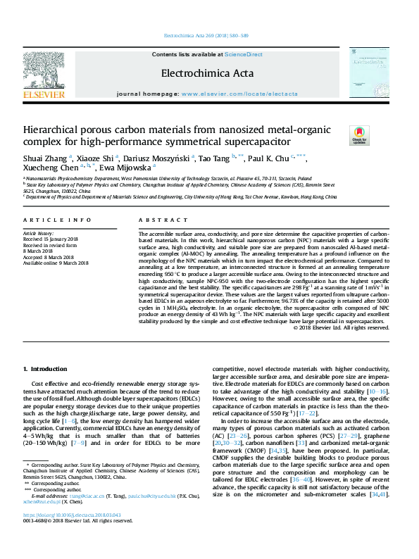 (PDF) Hierarchical porous carbon materials from nanosized metal-organic ...