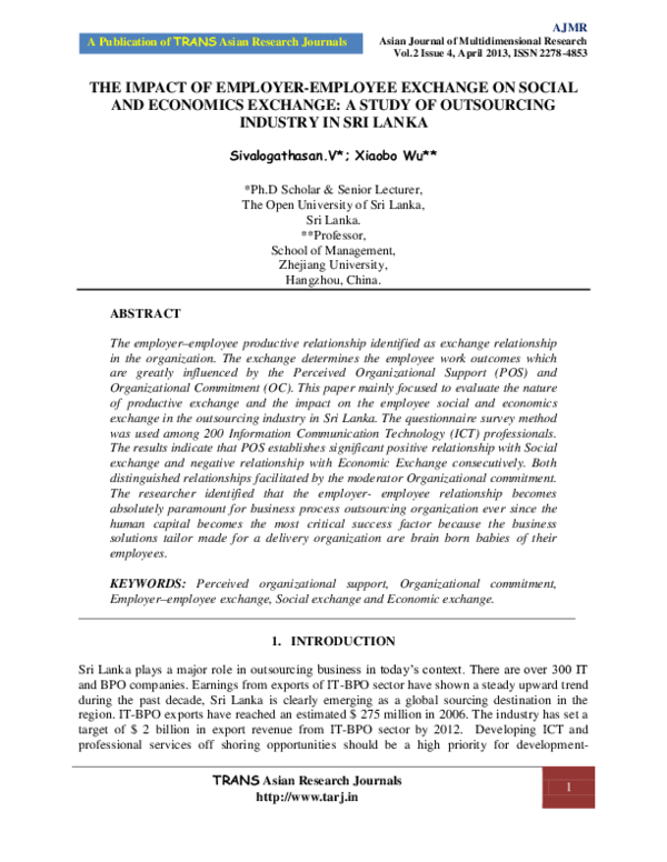 (PDF) The Impact of Employer-Employee Exchange on Social and Economics ...
