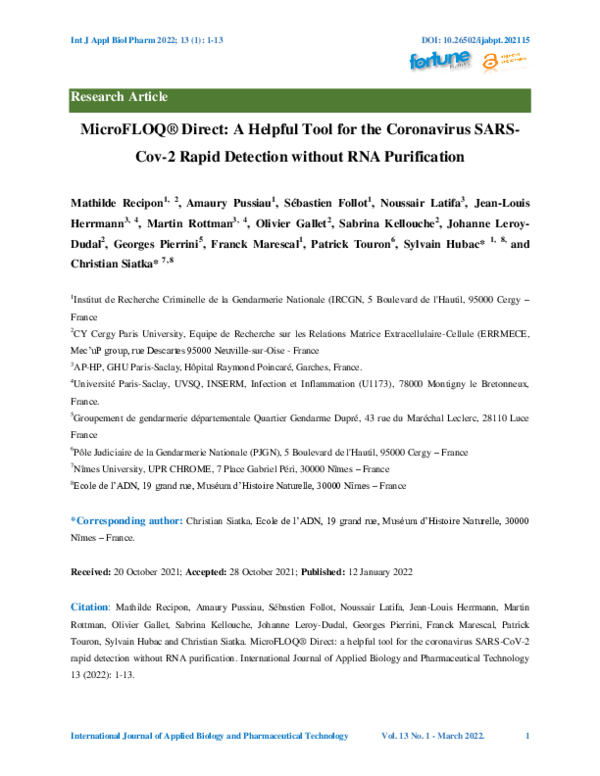 (PDF) MicroFLOQ® Direct: A Helpful Tool for the Coronavirus SARS-Cov-2 ...