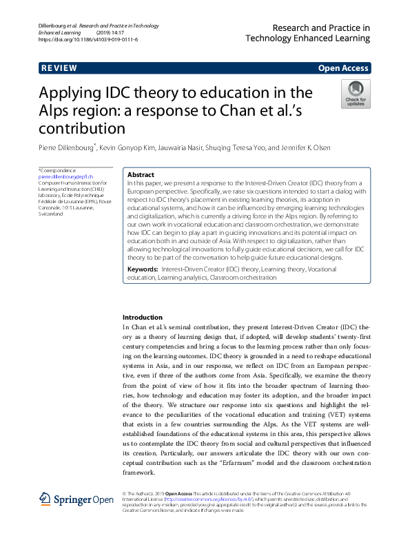 (PDF) Applying IDC theory to education in the Alps region: a response ...