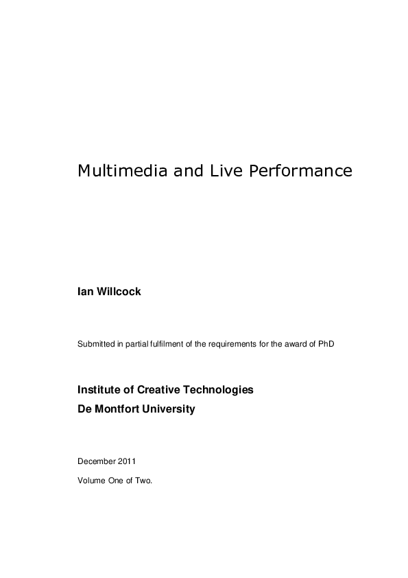 (PDF) Multimedia and live performance