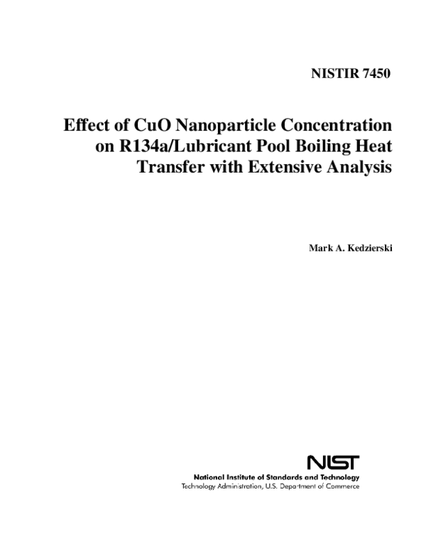 (PDF) Effect of CuO nanoparticle concentration on R134aLubricant pool ...