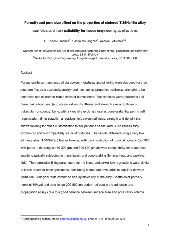 (PDF) Porosity and pore size effect on the properties of sintered ...