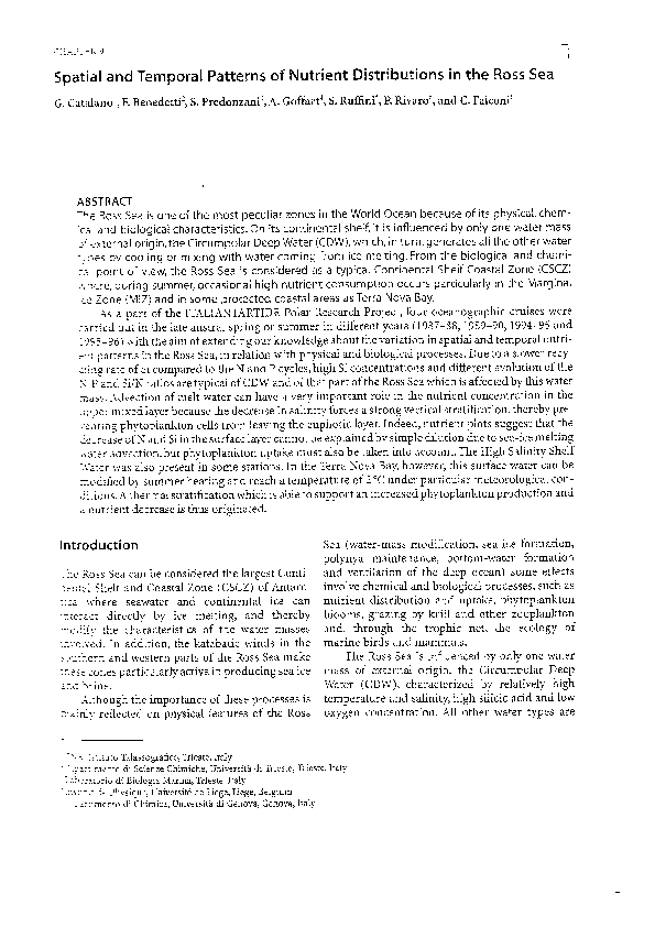 (PDF) Spatial and temporal patterns of nutrient distributions in the ...