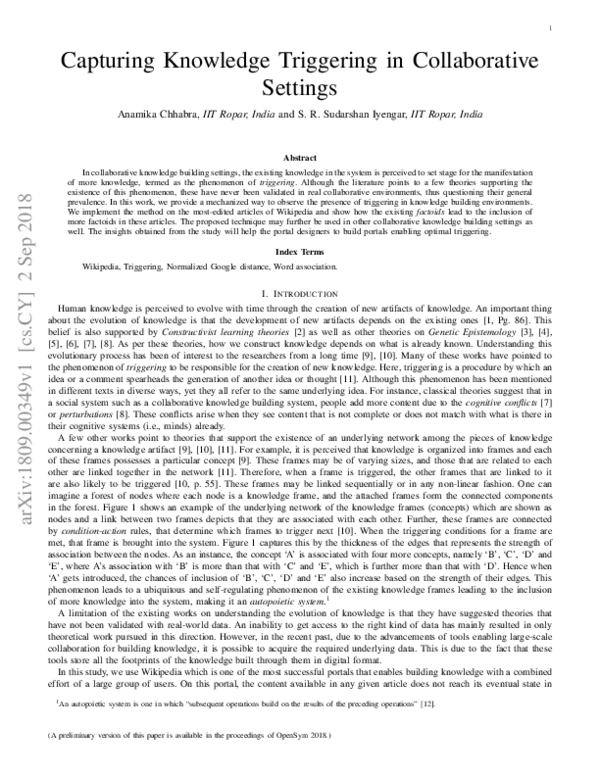 (PDF) Capturing Knowledge Triggering in Collaborative Settings