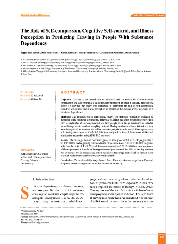 (PDF) The Role of Self-compassion, Cognitive Self-control, and Illness ...