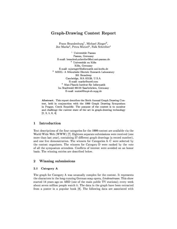 (PDF) Graph drawing contest report