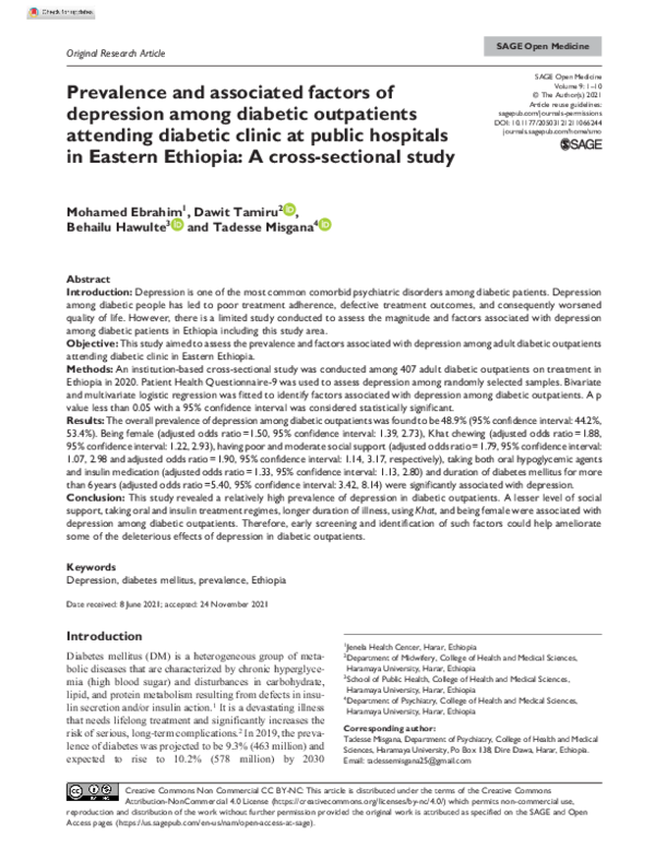 (PDF) Prevalence and associated factors of depression among diabetic ...