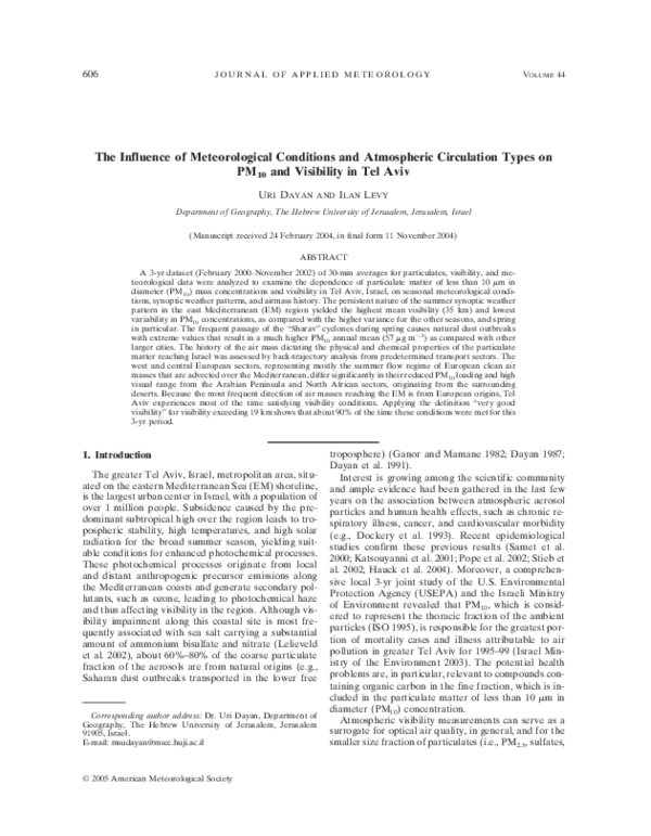 (PDF) The influence of meteorological conditions and atmospheric ...