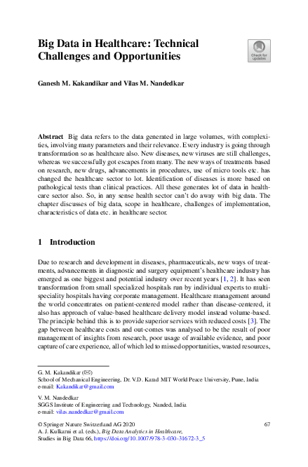 (PDF) Big Data in Healthcare: Technical Challenges and Opportunities