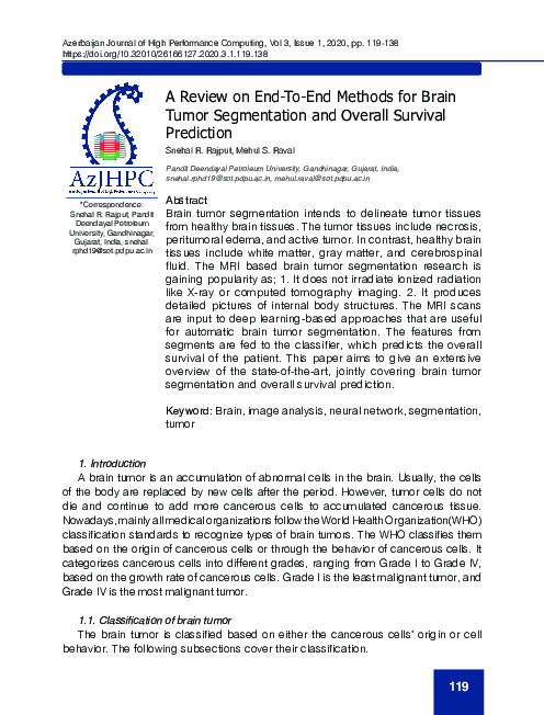 (PDF) A Review on End-To-End Methods for Brain Tumor Segmentation and ...