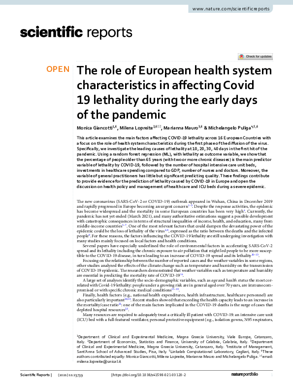 (PDF) The role of European health system characteristics in affecting ...