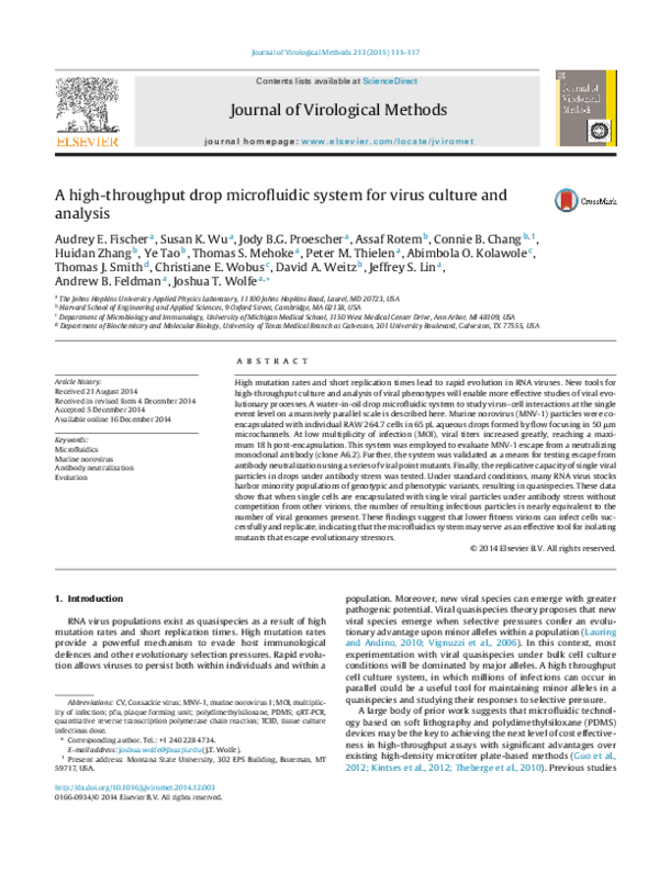 (PDF) A high-throughput drop microfluidic system for virus culture and ...