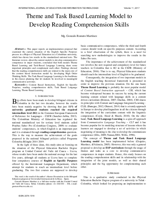 (PDF) Theme and Task Based Learning Model to Develop Reading ...