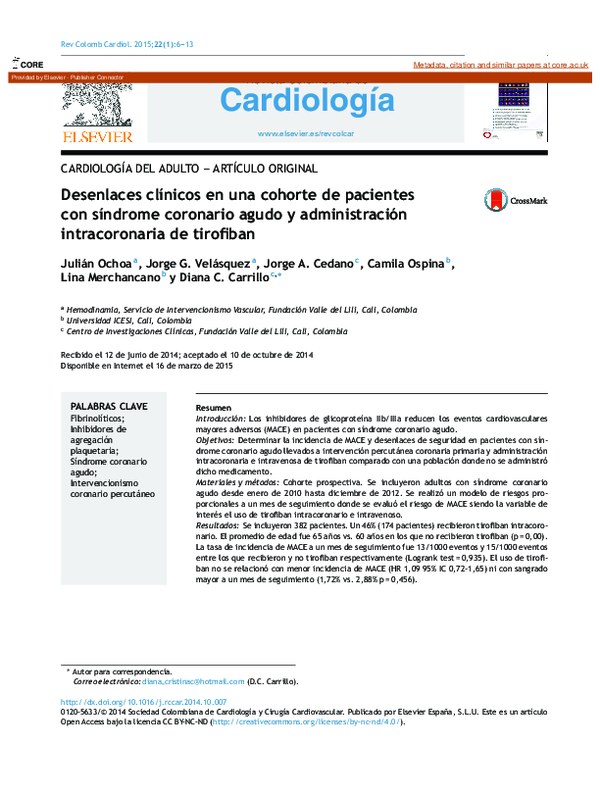  PDF Desenlaces Cl nicos En Una Cohorte De Pacientes Con S ndrome 