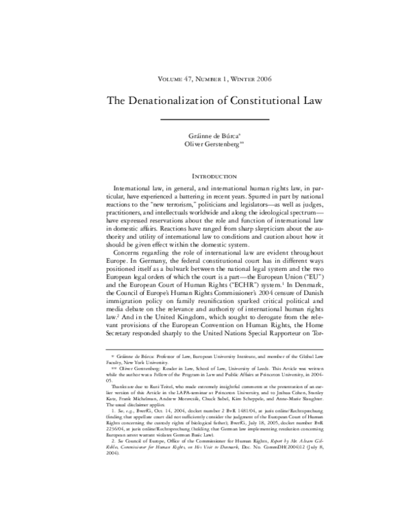 (PDF) The Denationalization of Constitutional Law