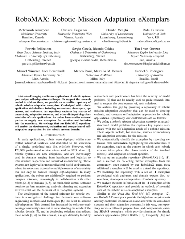 (PDF) RoboMAX: Robotic Mission Adaptation eXemplars