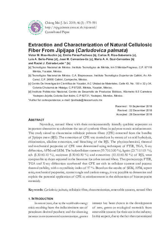 (PDF) Extraction and characterization of natural cellulosic fiber from ...